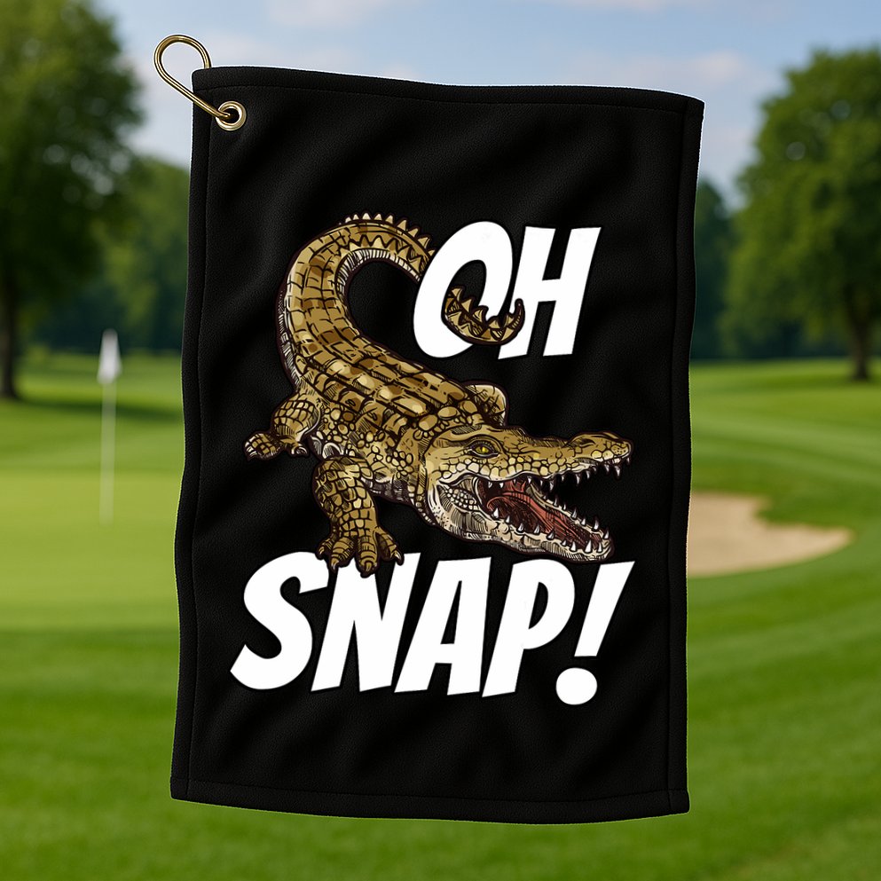Oh Snap Funny Alligator Gator Crocodile Graphic Adults Golf Towel
