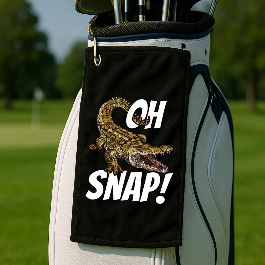 Oh Snap Funny Alligator Gator Crocodile Graphic Adults Golf Towel