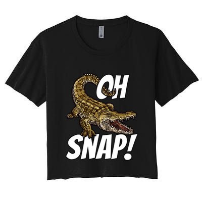 Oh Snap Funny Alligator Gator Crocodile Graphic Adults Crop Top