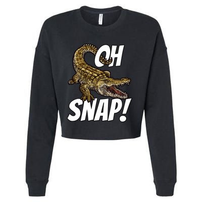 Oh Snap Funny Alligator Gator Crocodile Graphic Adults Cropped Pullover Crew
