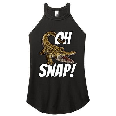 Oh Snap Funny Alligator Gator Crocodile Graphic Adults Women's Perfect Tri Rocker Tank