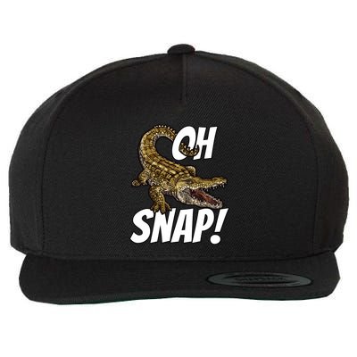 Oh Snap Funny Alligator Gator Crocodile Graphic Adults Wool Snapback Cap
