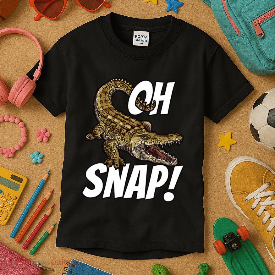 Oh Snap Funny Alligator Gator Crocodile Graphic Adults Kids T-Shirt