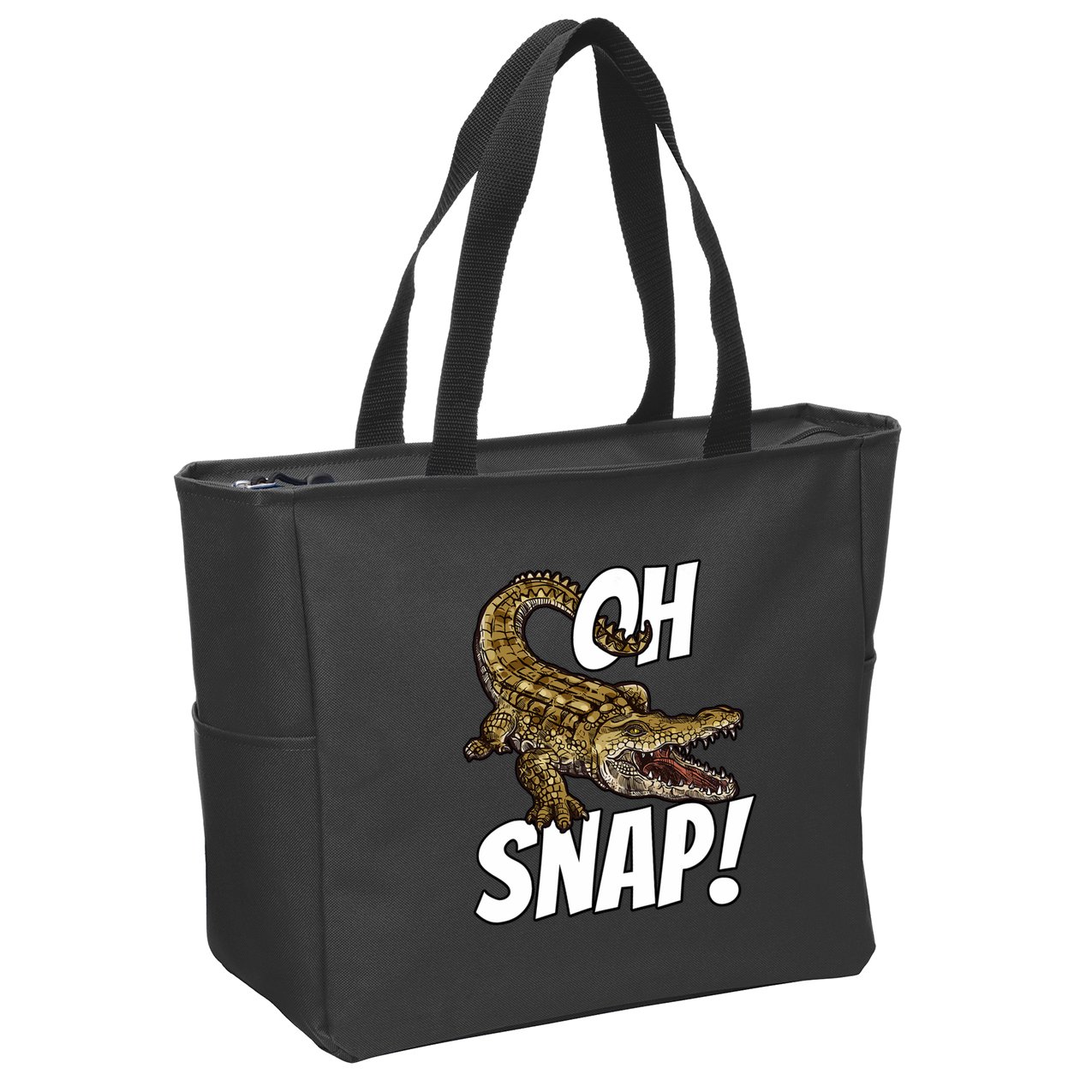 Oh Snap Funny Alligator Gator Crocodile Graphic Adults Zip Tote Bag