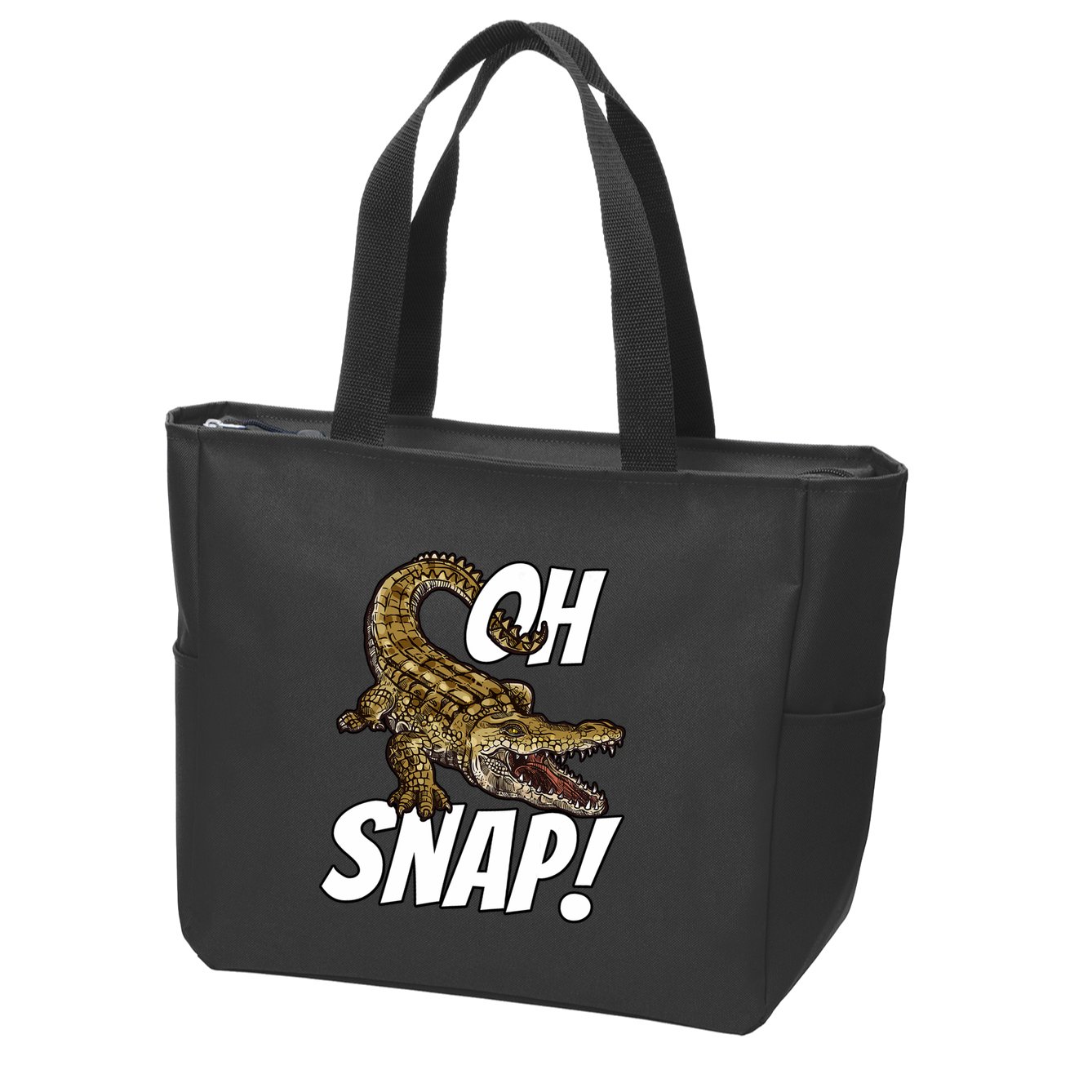 Oh Snap Funny Alligator Gator Crocodile Graphic Adults Zip Tote Bag
