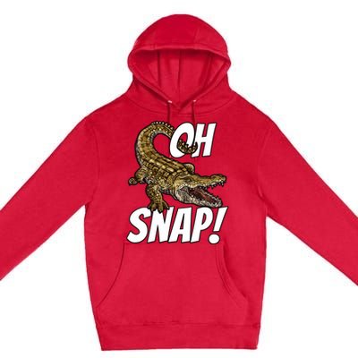 Oh Snap Funny Alligator Gator Crocodile Graphic Adults Premium Pullover Hoodie