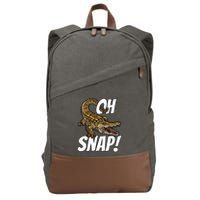 Oh Snap Funny Alligator Gator Crocodile Graphic Adults Cotton Canvas Backpack