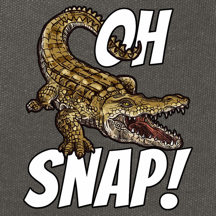 Oh Snap Funny Alligator Gator Crocodile Graphic Adults Cotton Canvas Backpack