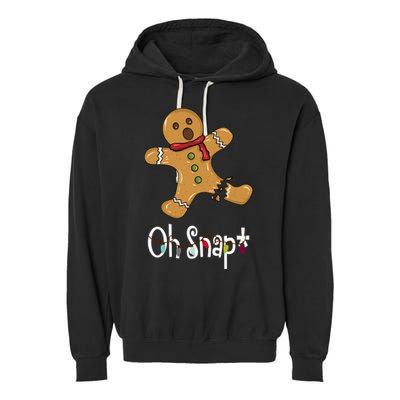 Oh Snap Funny Gingerbread Cookie Garment-Dyed Fleece Hoodie