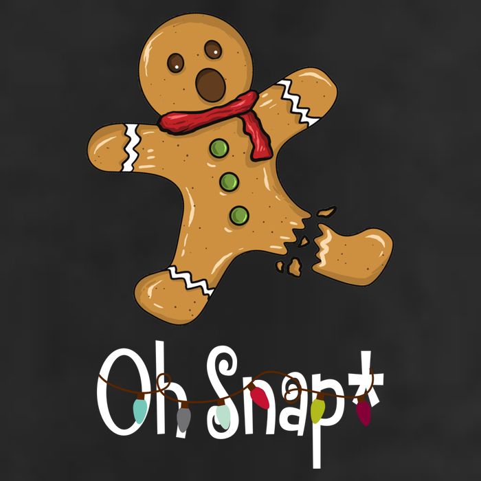 Oh Snap Funny Gingerbread Cookie 7 Panel Mesh Trucker Snapback Hat