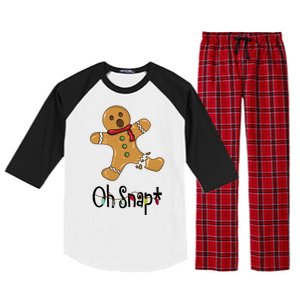 Oh Snap Funny Gingerbread Cookie Raglan Sleeve Pajama Set