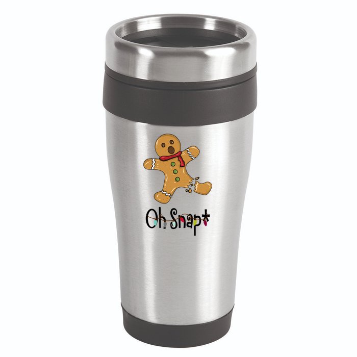 Oh Snap Funny Gingerbread Cookie 16oz Travel Tumbler