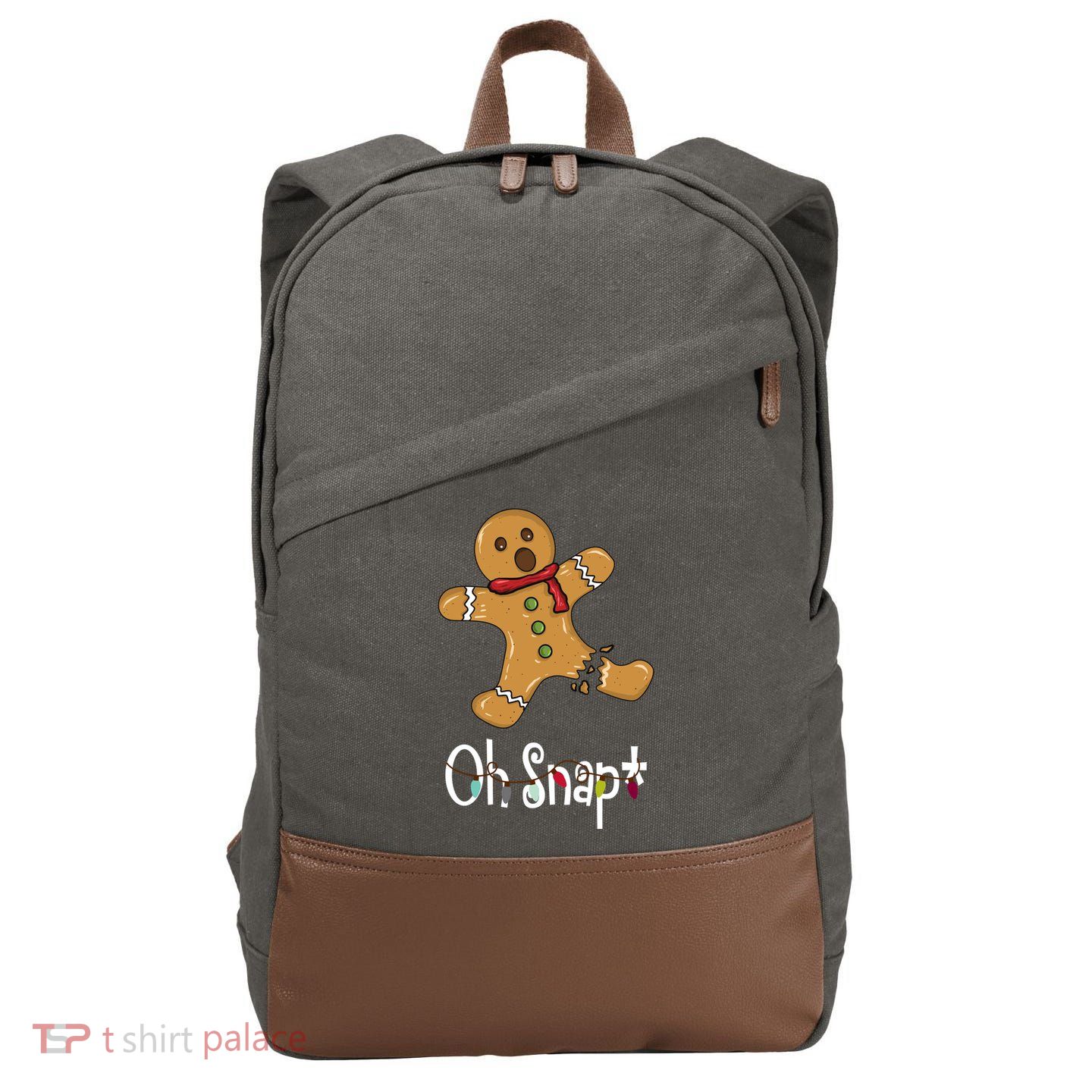 Oh Snap Funny Gingerbread Cookie Cotton Canvas Backpack