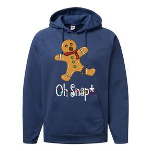 Oh Snap Funny Gingerbread Cookie Performance Fleece Hoodie