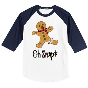 Oh Snap Funny Gingerbread Cookie Baseball Sleeve Shirt