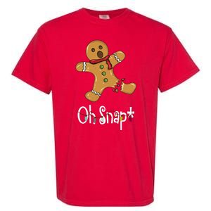 Oh Snap Funny Gingerbread Cookie Garment-Dyed Heavyweight T-Shirt