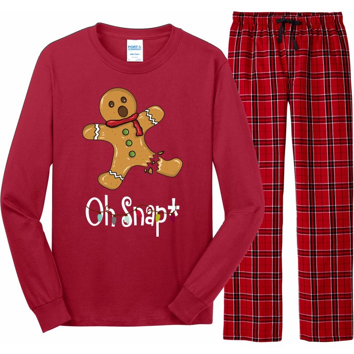 Oh Snap Funny Gingerbread Cookie Long Sleeve Pajama Set