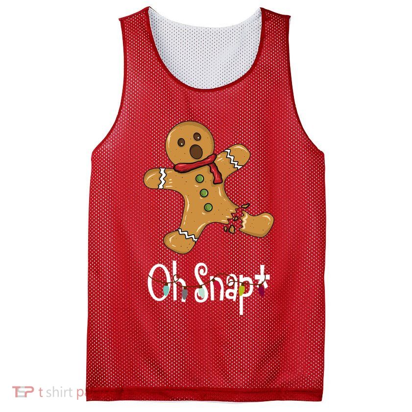 Oh Snap Funny Gingerbread Cookie Mesh Reversible Basketball Jersey Tank