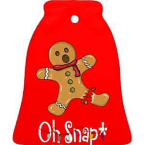 Oh Snap Funny Gingerbread Cookie Ceramic Bell Ornament