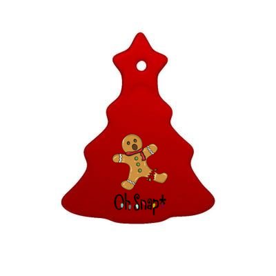 Oh Snap Funny Gingerbread Cookie Ceramic Tree Ornament