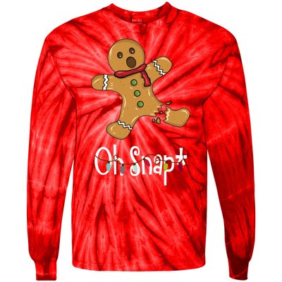 Oh Snap Funny Gingerbread Cookie Tie-Dye Long Sleeve Shirt