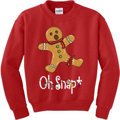 Oh Snap Funny Gingerbread Cookie Kids Sweatshirt