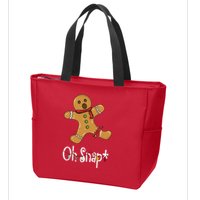 Oh Snap Funny Gingerbread Cookie Zip Tote Bag