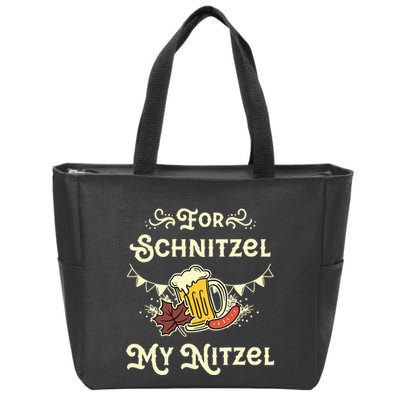 Oktoberfest Shirts For Schnitzel My Nitzel Funny Octoberfest Zip Tote Bag