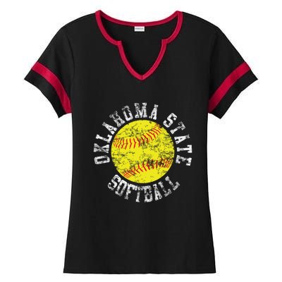 Oklahoma Softball Funny Ladies Halftime Notch Neck Tee