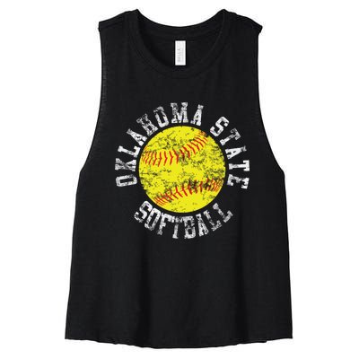 Oklahoma Softball Funny Women's Racerback Cropped Tank