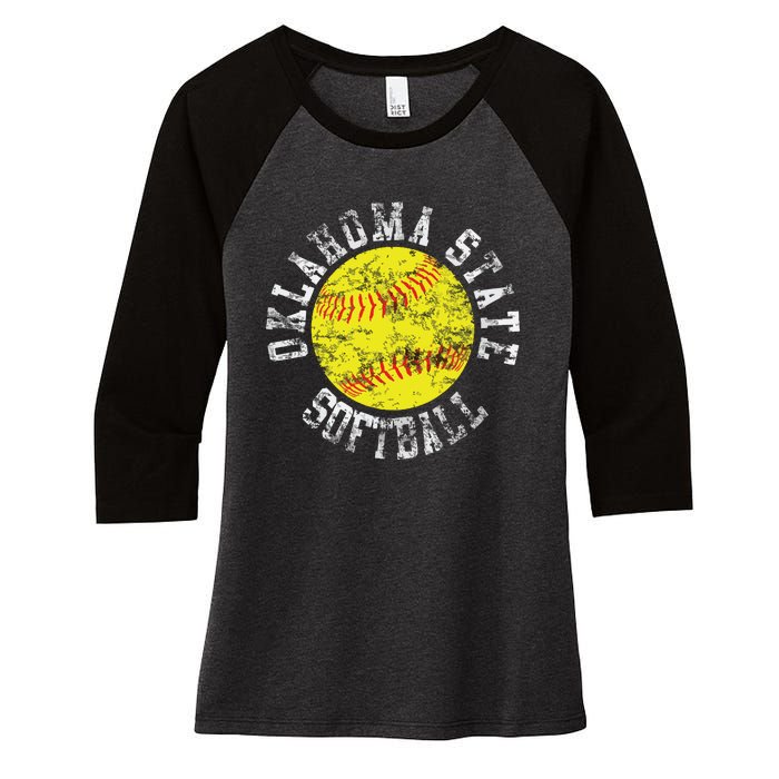 Oklahoma Softball Funny Women's Tri-Blend 3/4-Sleeve Raglan Shirt