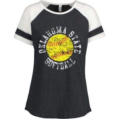 Oklahoma Softball Funny Enza Ladies Jersey Colorblock Tee