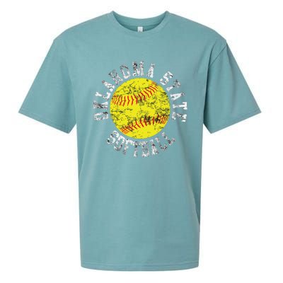 Oklahoma Softball Funny Sueded Cloud Jersey T-Shirt