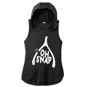 Oh Snap Funny Broken Bone Ladies PosiCharge Tri-Blend Wicking Draft Hoodie Tank