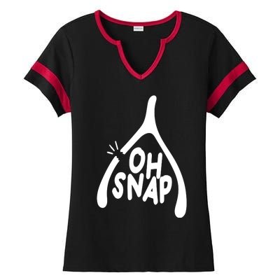 Oh Snap Funny Broken Bone Ladies Halftime Notch Neck Tee