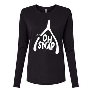 Oh Snap Funny Broken Bone Womens Cotton Relaxed Long Sleeve T-Shirt