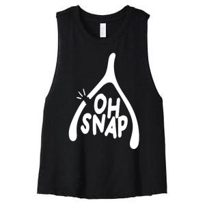 Oh Snap Funny Broken Bone Women's Racerback Cropped Tank