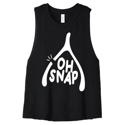 Oh Snap Funny Broken Bone Women's Racerback Cropped Tank