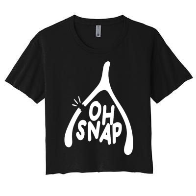 Oh Snap Funny Broken Bone Women's Crop Top Tee