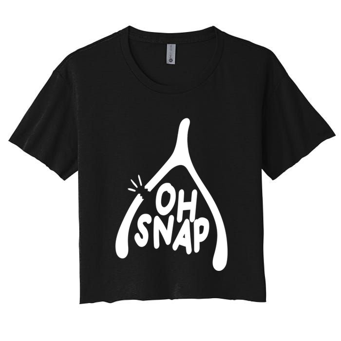 Oh Snap Funny Broken Bone Women's Crop Top Tee