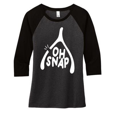 Oh Snap Funny Broken Bone Women's Tri-Blend 3/4-Sleeve Raglan Shirt