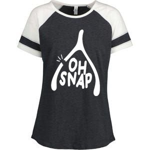 Oh Snap Funny Broken Bone Enza Ladies Jersey Colorblock Tee