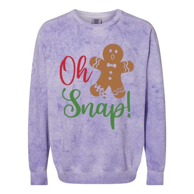 Oh Snap Funny Gingerbread Christmas Colorblast Crewneck Sweatshirt