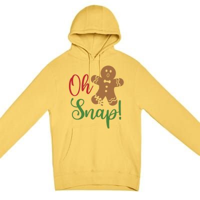 Oh Snap Funny Gingerbread Christmas Premium Pullover Hoodie