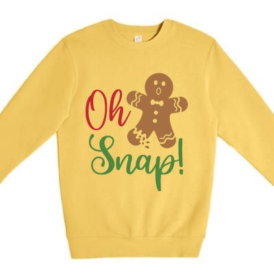 Oh Snap Funny Gingerbread Christmas Premium Crewneck Sweatshirt