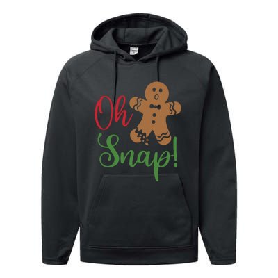 Oh Snap Funny Gingerbread Christmas Performance Fleece Hoodie