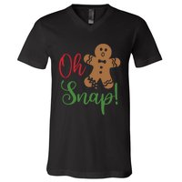 Oh Snap Funny Gingerbread Christmas V-Neck T-Shirt