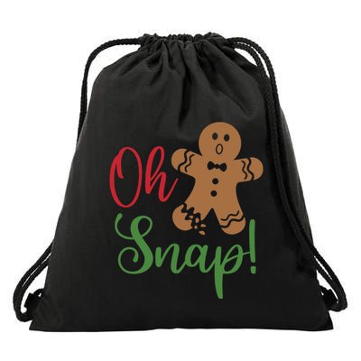 Oh Snap Funny Gingerbread Christmas Drawstring Bag