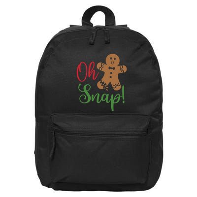 Oh Snap Funny Gingerbread Christmas 16 in Basic Backpack