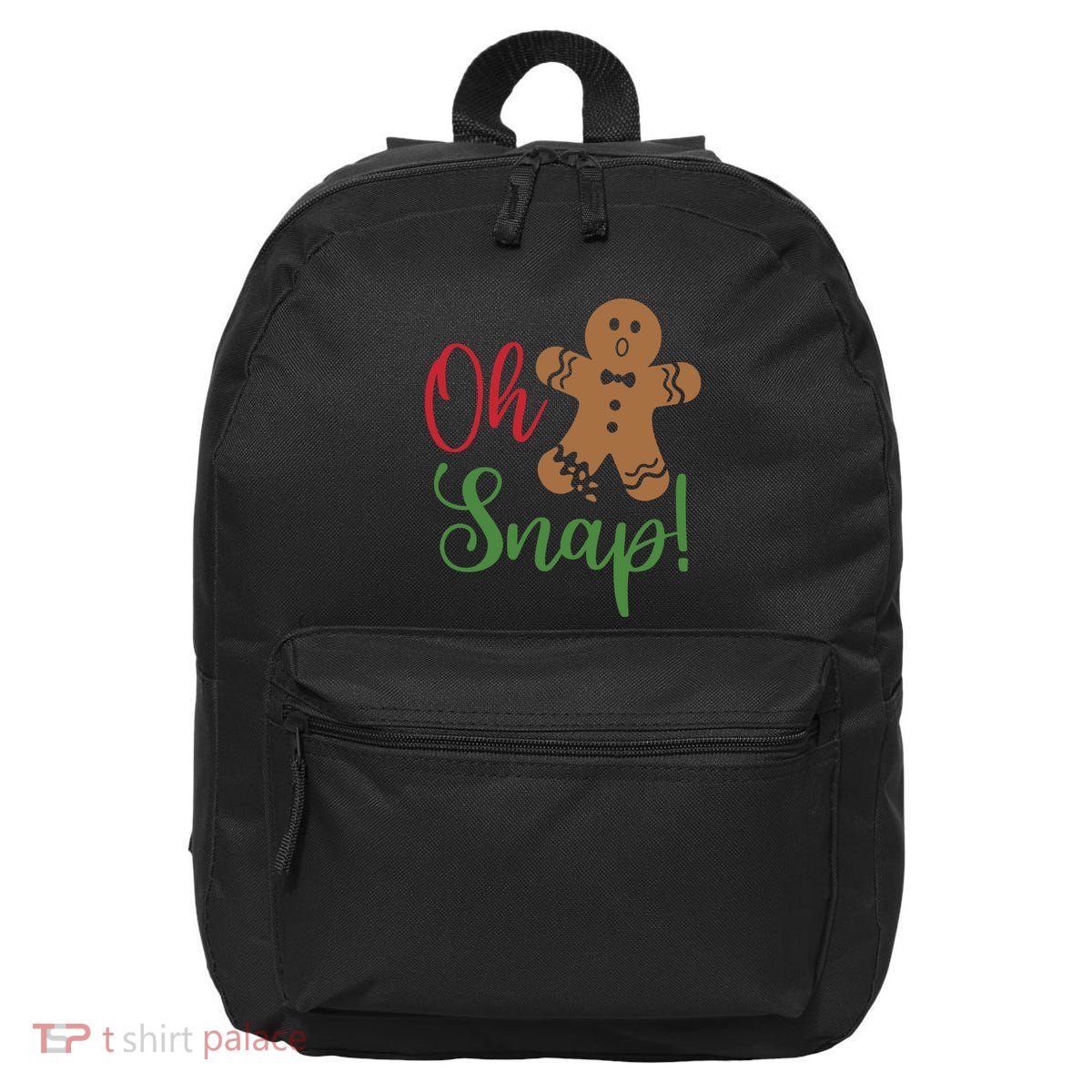 Oh Snap Funny Gingerbread Christmas 16 in Basic Backpack